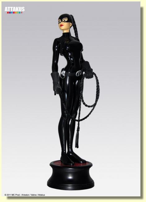 Cixi de Troy Black Leather Pin-Up Statue