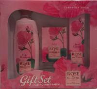 Rose of Bulgaria dárkový set šampón, krém na ruce a růžové mýdlo
