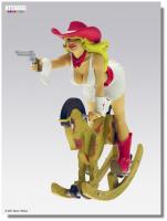 Buckaroo Girl Rocking Horse Ride Statue