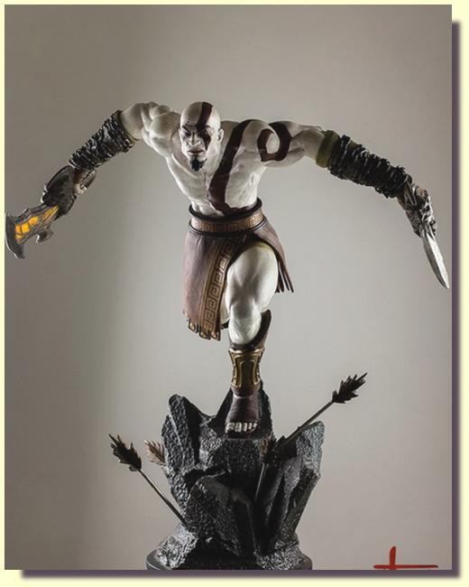 Lunging Kratos the God of War Statue
