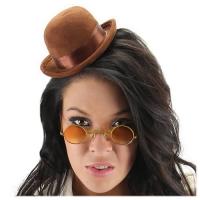 Steampunk Mini Brown Bowler Hat  klobouček